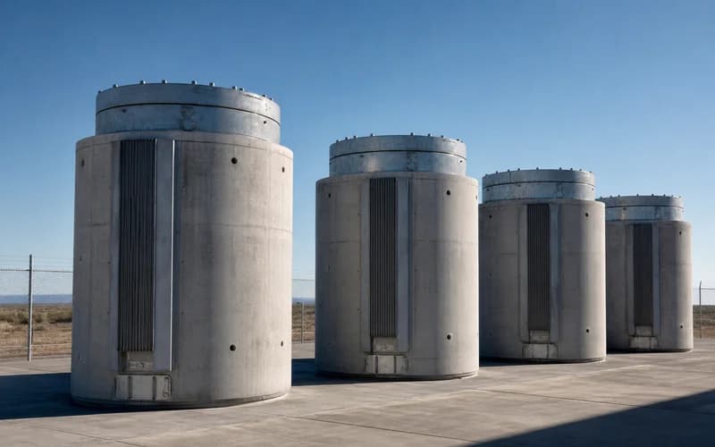 Dry cask storage containers at an independent used fuel storage installation